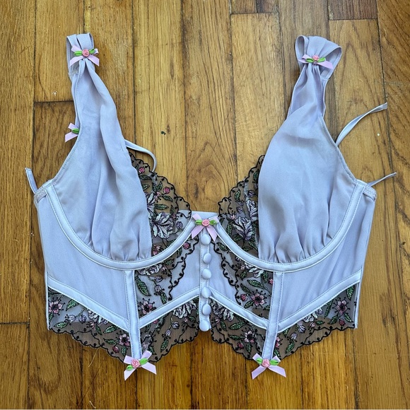 For love&lemon FLL Victoria’s Secret Lorelei lilac embroidery bustier corset top - Picture 5 of 7